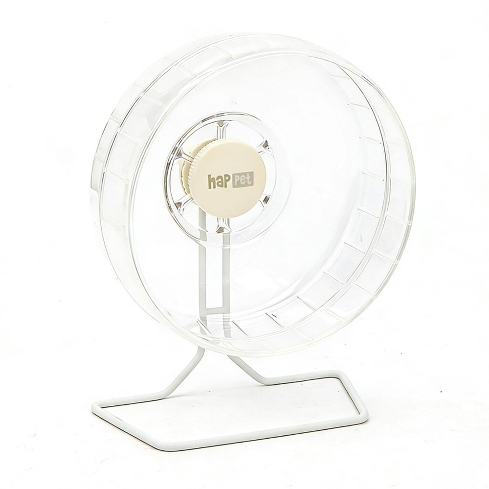 Happet Transparentny Cichy Kołowrotek 17cm + Stojak Biały